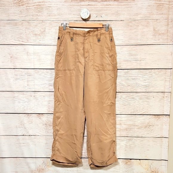Free People Pants - Free People Tan Beige Casual Cargo Cuffed Pants 6